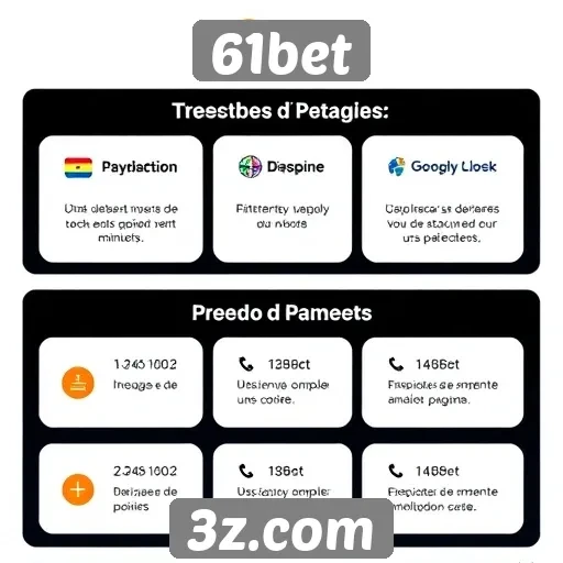 Métodos de pagamento disponíveis no 61bet